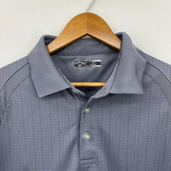 Callaway Polo Shirt Men's M Gray Moisture Wicking Golf Short Sleeve - Picture 4 of 11